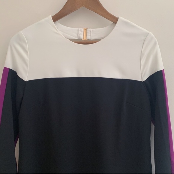 Hutch Devon Color Block Dress Small Black White Purple Anthropologie - Picture 3 of 8